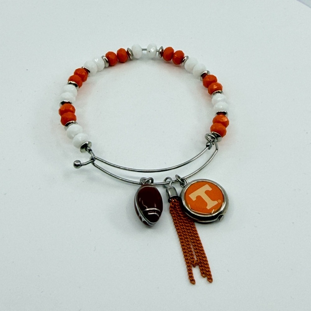 Tennessee Volunteers Football Charm Bangle Bracelet – Game Day Spirit Jewelry - Picture 7 of 12